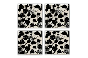 Glasunderlägg 4-pack - Flerfärgad - Inredning - Dekoration & inredningsdetaljer - Bordsdekoration - Glasunderlägg