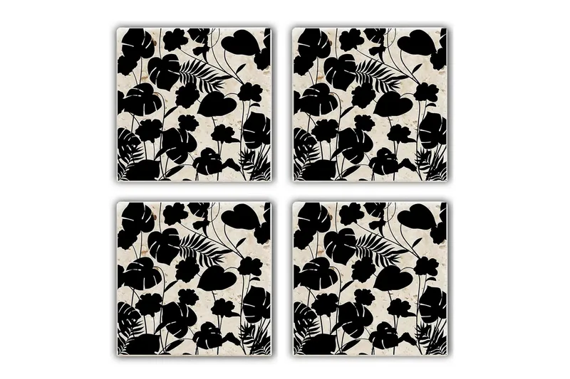 Glasunderlägg 4-pack, Flerfärgad