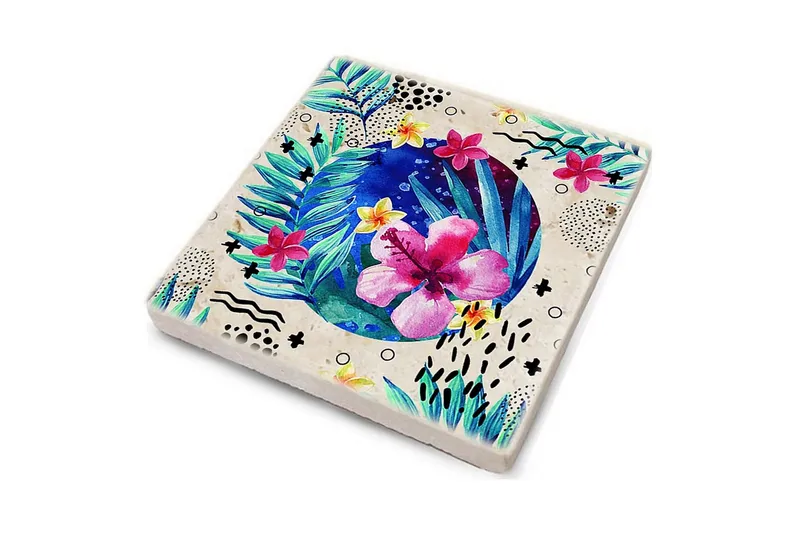 Glasunderlägg 4-pack - Flerfärgad - Inredning - Dekoration & inredningsdetaljer - Bordsdekoration - Glasunderlägg