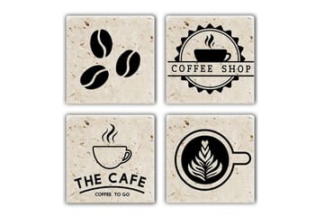 Glasunderlägg 4-pack - Flerfärgad - Inredning - Dekoration & inredningsdetaljer - Bordsdekoration - Glasunderlägg