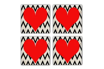 Glasunderlägg 4-pack - Flerfärgad - Inredning - Dekoration & inredningsdetaljer - Bordsdekoration - Glasunderlägg