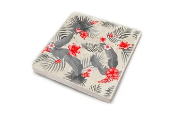 Glasunderlägg 4-pack - Röd/Grå - Inredning - Dekoration & inredningsdetaljer - Bordsdekoration - Glasunderlägg