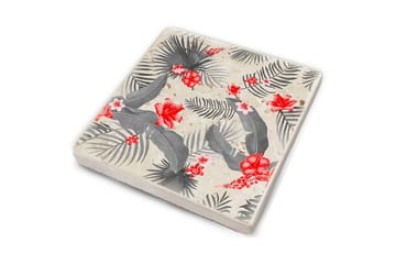 Glasunderlägg 4-pack - Röd/Grå - Inredning - Dekoration & inredningsdetaljer - Bordsdekoration - Glasunderlägg