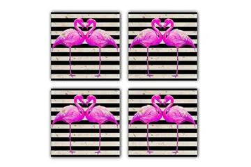 Glasunderlägg 4-pack - Flerfärgad - Inredning - Dekoration & inredningsdetaljer - Bordsdekoration - Glasunderlägg