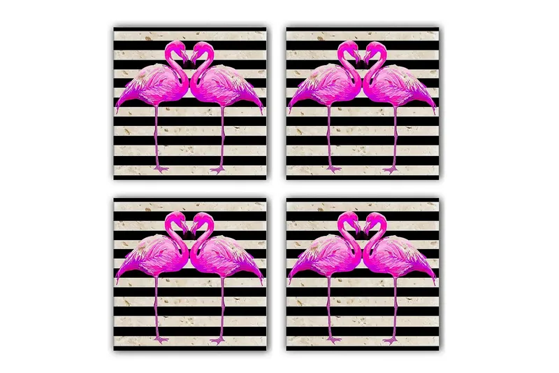 Glasunderlägg 4-pack, Flerfärgad