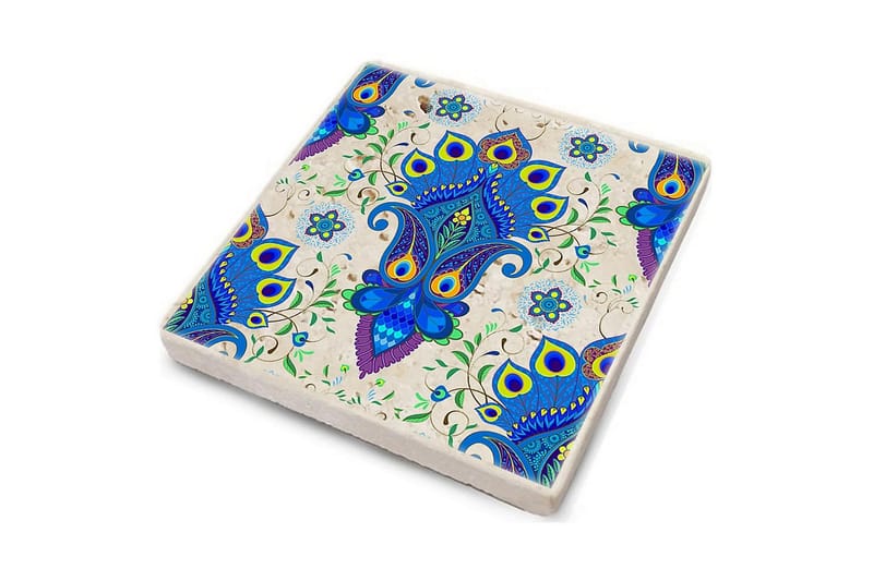 Glasunderlägg 4-pack - Blå/Flerfärgad - Inredning - Dekoration & inredningsdetaljer - Bordsdekoration - Glasunderlägg