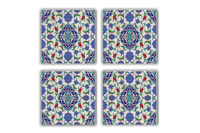 Glasunderlägg 4-pack, Flerfärgad