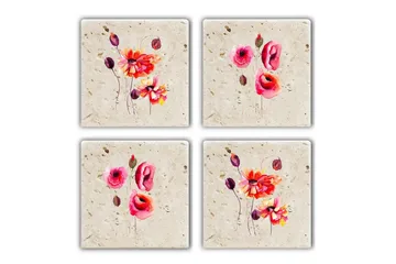 Glasunderlägg 4-pack - Flerfärgad - Inredning - Dekoration & inredningsdetaljer - Bordsdekoration - Glasunderlägg