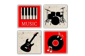 Glasunderlägg 4-pack - Flerfärgad - Inredning - Dekoration & inredningsdetaljer - Bordsdekoration - Glasunderlägg