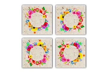 Glasunderlägg 4-pack - Flerfärgad - Inredning - Dekoration & inredningsdetaljer - Bordsdekoration - Glasunderlägg