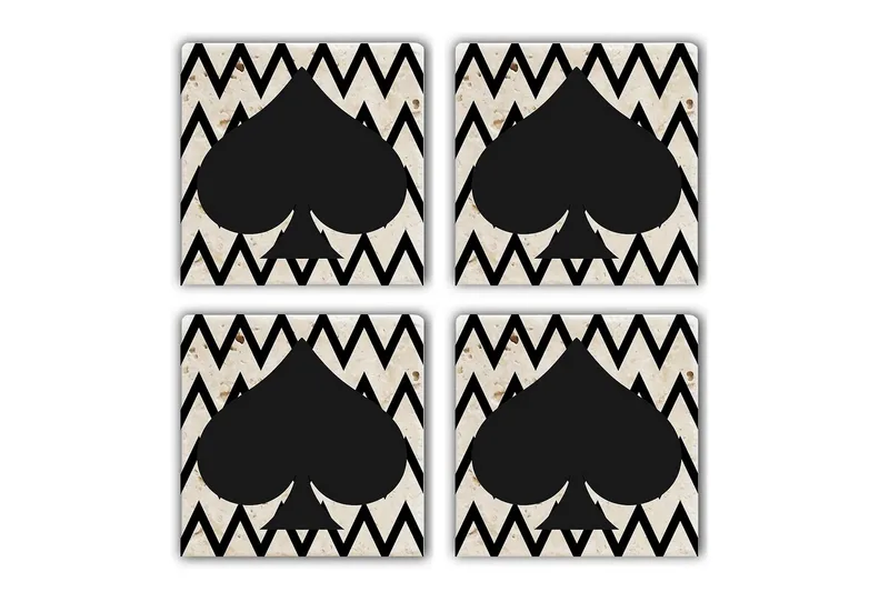 Glasunderlägg 4-pack, Flerfärgad