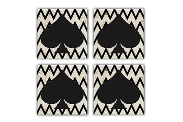 Glasunderlägg 4-pack - Flerfärgad - Inredning - Dekoration & inredningsdetaljer - Bordsdekoration - Glasunderlägg