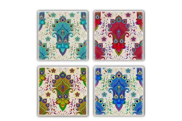 Glasunderlägg 4-pack - Flerfärgad - Inredning - Dekoration & inredningsdetaljer - Bordsdekoration - Glasunderlägg