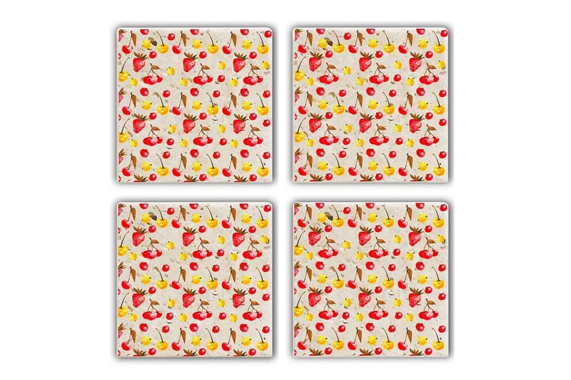 Glasunderlägg 4-pack, Flerfärgad