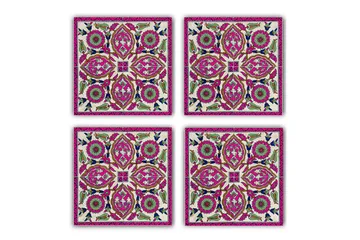 Glasunderlägg 4-pack - Lila/Grön - Inredning - Dekoration & inredningsdetaljer - Bordsdekoration - Glasunderlägg
