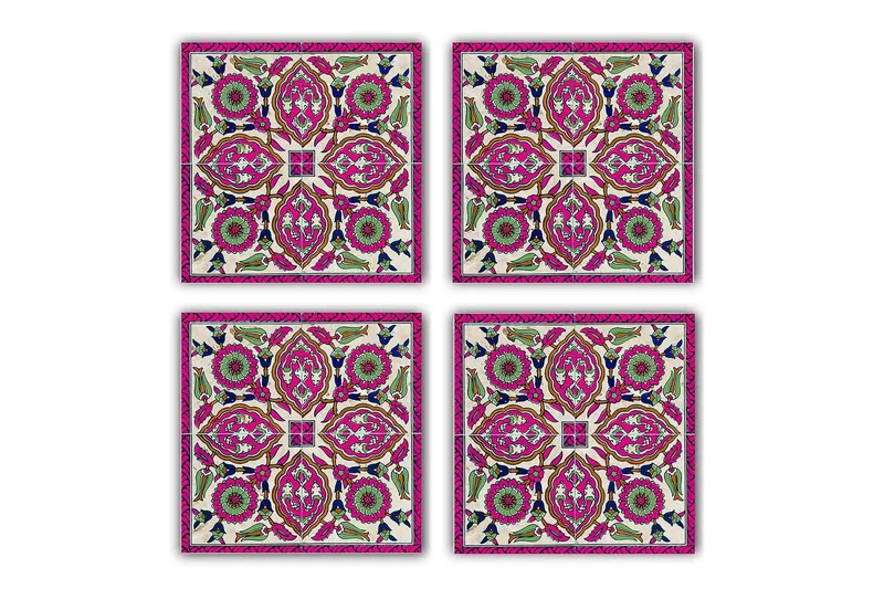 Glasunderlägg 4-pack - Lila/Grön - Inredning - Dekoration & inredningsdetaljer - Bordsdekoration - Glasunderlägg