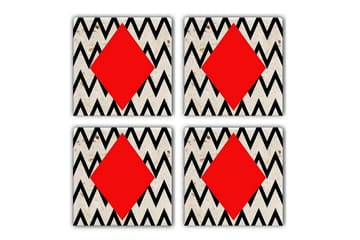 Glasunderlägg 4-pack - Flerfärgad - Inredning - Dekoration & inredningsdetaljer - Bordsdekoration - Glasunderlägg