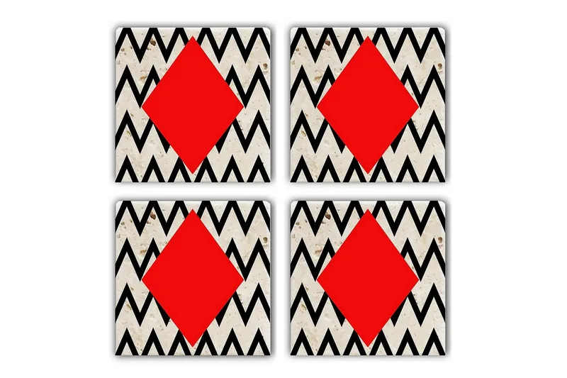 Glasunderlägg 4-pack, Flerfärgad