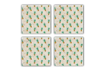 Glasunderlägg 4-pack - Flerfärgad - Inredning - Dekoration & inredningsdetaljer - Bordsdekoration - Glasunderlägg