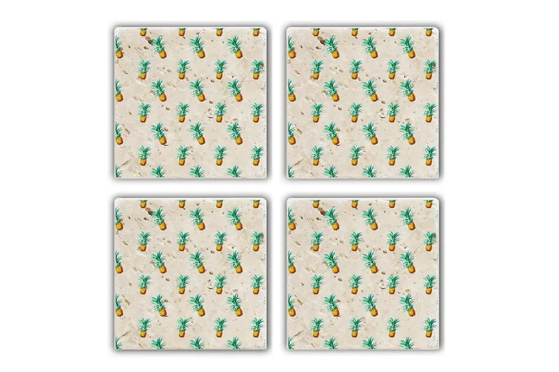 Glasunderlägg 4-pack, Flerfärgad