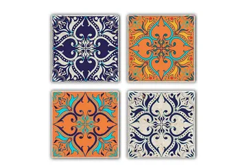 Glasunderlägg 4-pack - Flerfärgad - Inredning - Dekoration & inredningsdetaljer - Bordsdekoration - Glasunderlägg