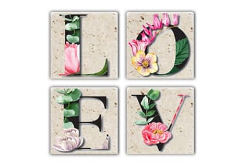 Glasunderlägg 4-pack - Flerfärgad - Inredning - Dekoration & inredningsdetaljer - Bordsdekoration - Glasunderlägg