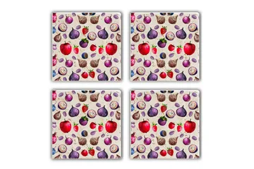 Glasunderlägg 4-pack - Flerfärgad - Inredning - Dekoration & inredningsdetaljer - Bordsdekoration - Glasunderlägg