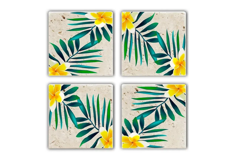 Glasunderlägg 4-pack, Flerfärgad