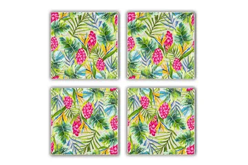 Glasunderlägg 4-pack - Flerfärgad - Inredning - Dekoration & inredningsdetaljer - Bordsdekoration - Glasunderlägg