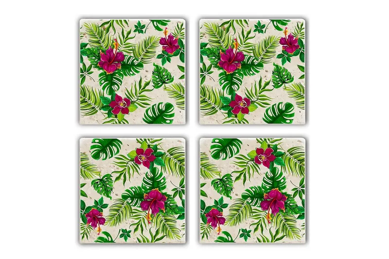 Glasunderlägg 4-pack, Flerfärgad