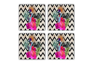 Glasunderlägg 4-pack - Flerfärgad - Inredning - Dekoration & inredningsdetaljer - Bordsdekoration - Glasunderlägg