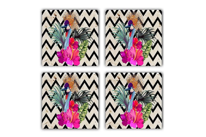 Glasunderlägg 4-pack, Flerfärgad