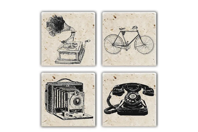 Glasunderlägg 4-pack, Flerfärgad