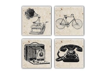 Glasunderlägg 4-pack - Flerfärgad - Inredning - Dekoration & inredningsdetaljer - Bordsdekoration - Glasunderlägg