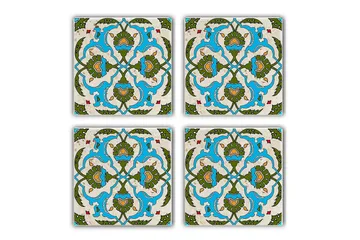 Glasunderlägg 4-pack - Turkos/Grön - Inredning - Dekoration & inredningsdetaljer - Bordsdekoration - Glasunderlägg