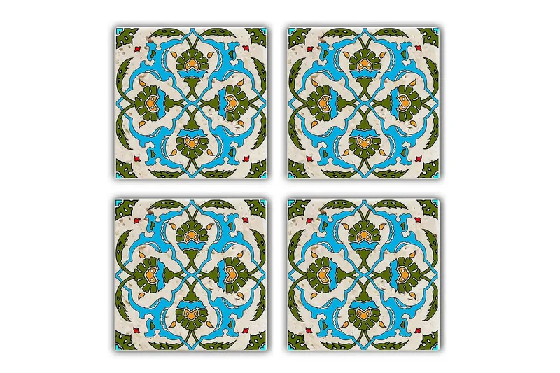 Glasunderlägg 4-pack - Turkos/Grön - Inredning - Dekoration & inredningsdetaljer - Bordsdekoration - Glasunderlägg