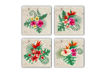 Glasunderl ägg 4-pack - Flerfärgad - Inredning - Dekoration & inredningsdetaljer - Bordsdekoration - Glasunderlägg