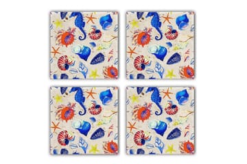 Glasunderlägg 4-pack - Flerfärgad - Inredning - Dekoration & inredningsdetaljer - Bordsdekoration - Glasunderlägg