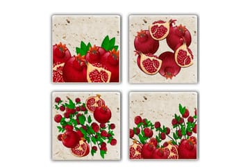 Glasunderlägg 4-pack - Flerfärgad - Inredning - Dekoration & inredningsdetaljer - Bordsdekoration - Glasunderlägg