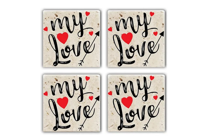 Glasunderlägg 4-pack, Flerfärgad