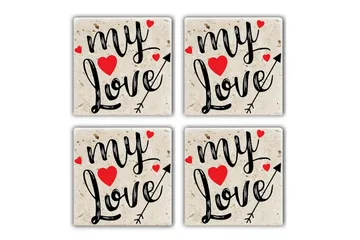 Glasunderlägg 4-pack - Flerfärgad - Inredning - Dekoration & inredningsdetaljer - Bordsdekoration - Glasunderlägg