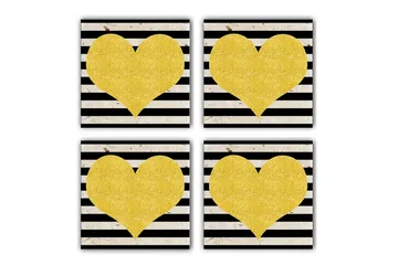 Glasunderlägg 4-pack - Flerfärgad - Inredning - Dekoration & inredningsdetaljer - Bordsdekoration - Glasunderlägg