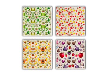 Glasunderlägg 4-pack - Flerfärgad - Inredning - Dekoration & inredningsdetaljer - Bordsdekoration - Glasunderlägg