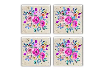 Glasunderlägg 4-pack - Flerfärgad - Inredning - Dekoration & inredningsdetaljer - Bordsdekoration - Glasunderlägg