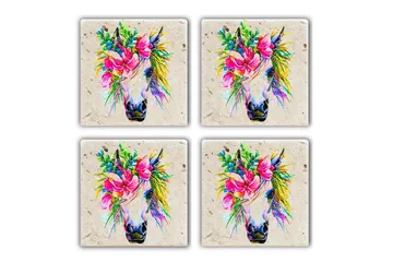 Glasunderlägg 4-pack - Flerfärgad - Inredning - Dekoration & inredningsdetaljer - Bordsdekoration - Glasunderlägg