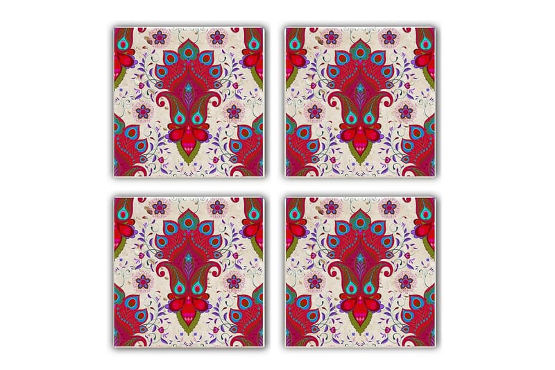 Glasunderlägg 4-pack, Flerfärgad