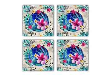 Glasunderlägg 4-pack - Flerfärgad - Inredning - Dekoration & inredningsdetaljer - Bordsdekoration - Glasunderlägg