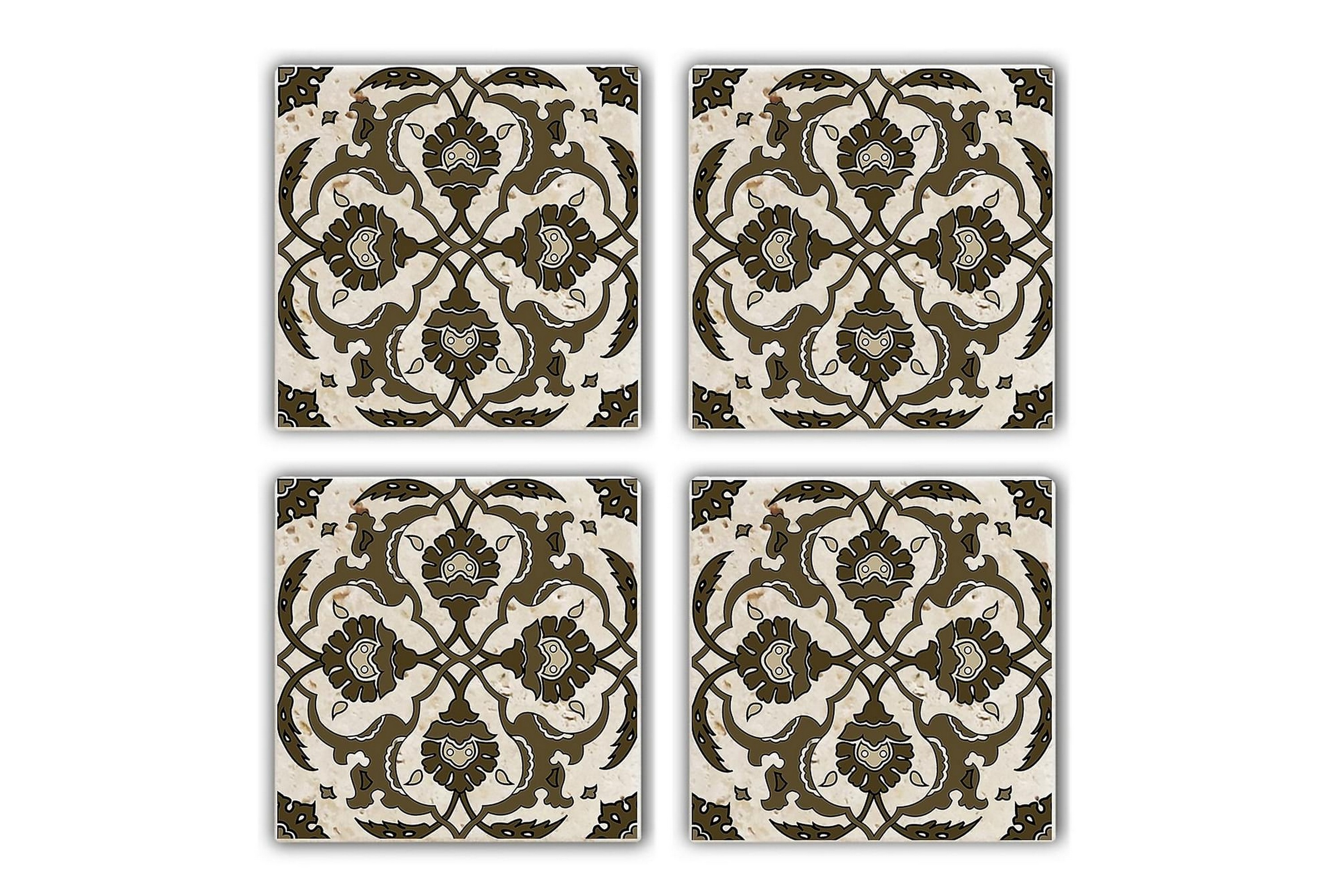 Glasunderlägg 4-pack Brun/Beige