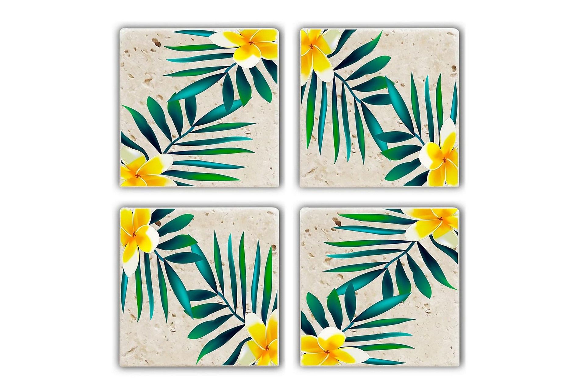 Glasunderlägg 4-pack - Flerfärgad