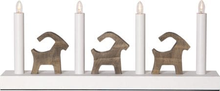 Bruse Ljusstake 43 cm - vit och brun - Inredning - Dekoration & inredningsdetaljer - Julpynt & juldekoration